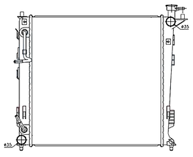 Радіатор охолодження двигуна Hyundai ix35 10-15 Koyorad АКПП/МКПП; 485X482X18; KOREA, тип DOOWON; (2.0 CRDI/1.7 CRDI)