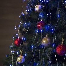 Гірлянда LED Електрична Кінський хвіст 3 м 300 ламп Синій У коробці (RV-102-3B)