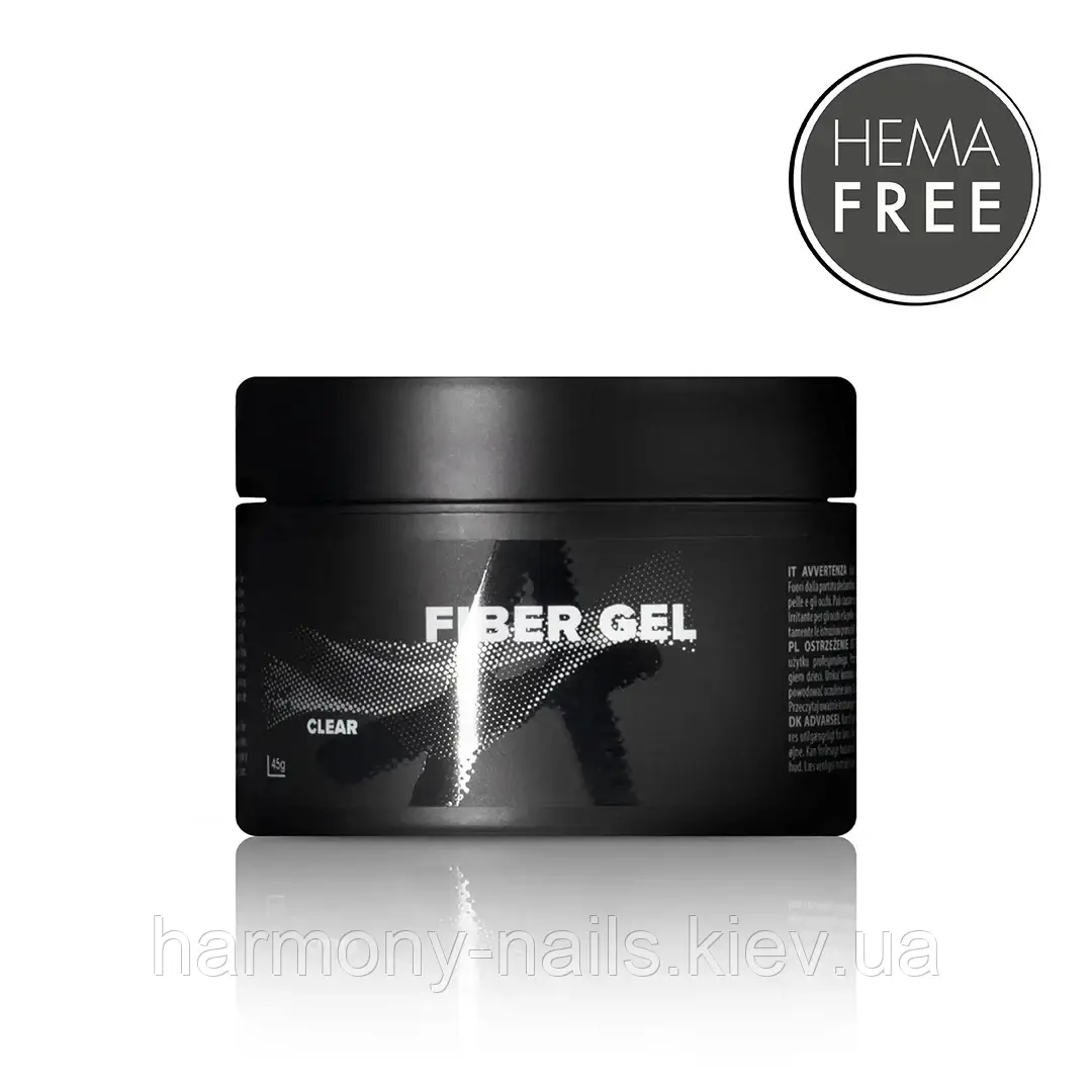 Astonishing Fiber Gel Clear — Гель для нарощування з волокнами, прозорий, фото 1