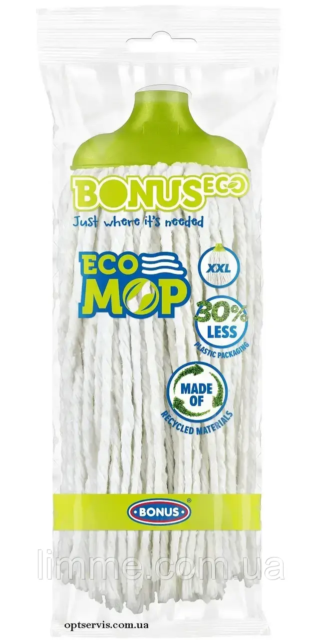 Моп для швабри шнурковий Bonus Cotton Mop розмір ХXL (біла) 1 шт