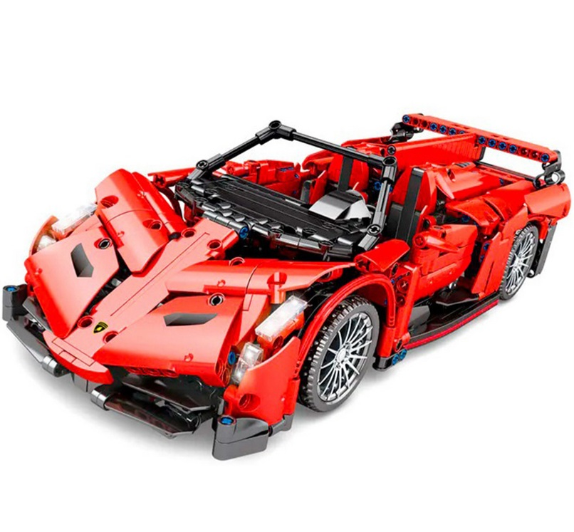 Конструктор для хлопчиків "Спортивна гоночна машина Lamborghini", червона, 32см, 1213 деталей, 8606