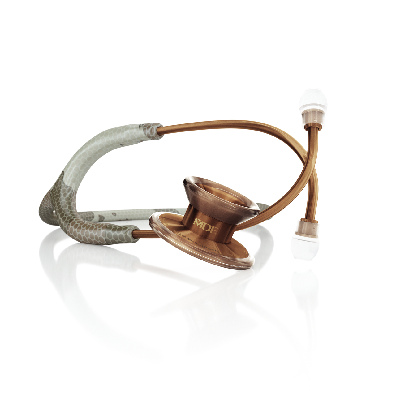 Стетоскоп для дорослих із подвійною головкою, титановий, MDF MD One 777Т, мідний змій