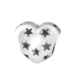 Підвіс срібний Серце з вирізаними зірочками LOVE-SHOP