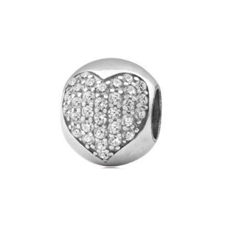 Підвіс срібна куля з камінням, викладеними у формі серця LOVE-SHOP