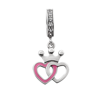 Підвіс срібний роздільник висувка з сердечками LOVE-SHOP