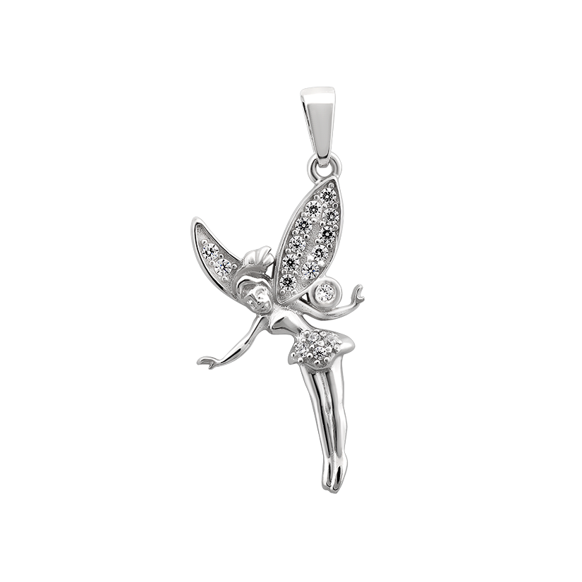 Срібна підвіска Фея з фіанітами, витончений кулон, жіноча прикраса, подарунок дівчині