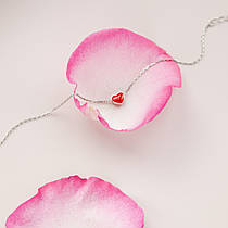 Срібний браслет Сердечко, жіночий аксесуар, стильна прикраса на руку, браслет з емаллю