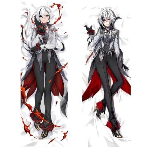 Дакимакура 180 х 60 см  Арлекіно Геншин Arlecchino  Genshin impact  Подушка + наволочка двостороння, фото 1