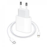 Комплект швидкого заряджання для Apple iPhone/iPad, Блок живлення USB-C 20 W Fast Charger (Type-C), Кабель USB-C to, фото 3