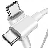 Кабель Зарядки Синхронізації для iPhone MacBook Type-C to Type-C Charge Cable 1M White, фото 8