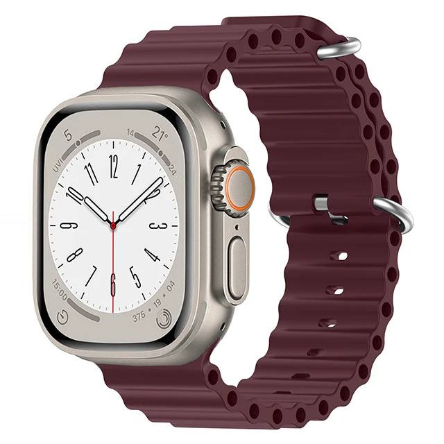 Ремінець CaseFashion Silicone Strap Ocean для Apple Watch 42/44/45/49 Wine Red