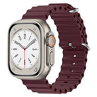 Ремінець CaseFashion Silicone Strap Ocean для Apple Watch 42/44/45/49 Wine Red