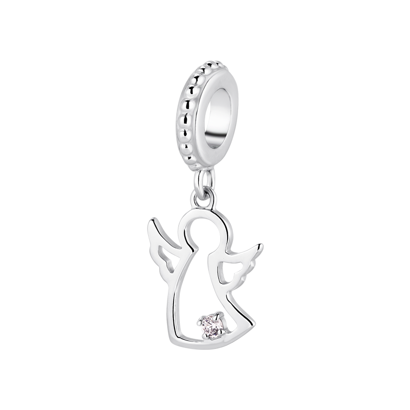 Підвіс срібний роздільник на браслет Ангел з білим фіанітом усередині LOVE-SHOP