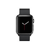 Чорний ремінець для Apple Watch 42 mm/44 mm міланська петля black, фото 4