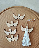 Набір для створення ангела, деревяні основи крила(5 шт.-;4/8см), нитки бамбук