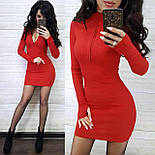 Плаття-гольф повсякденне з блискавкою на грудях і рукавами через палець (р. 42, 44) 9035896, фото 2