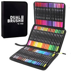 Набір акварельних двосторонніх скетч-маркерів для малювання Color brush 48 штук у сумці