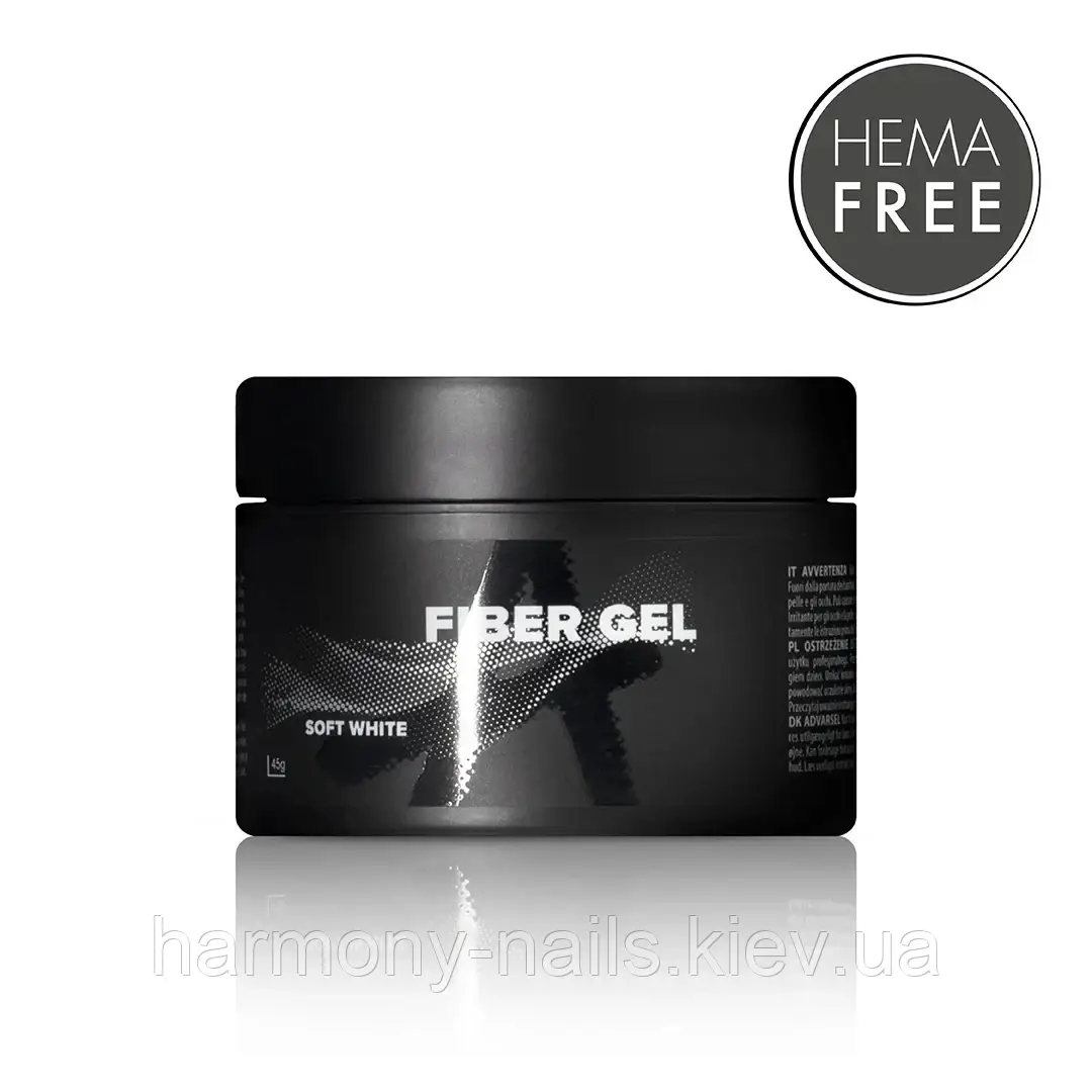 Astonishing Fiber Gel Soft White - Гель для нарощування з волокнами, молочний