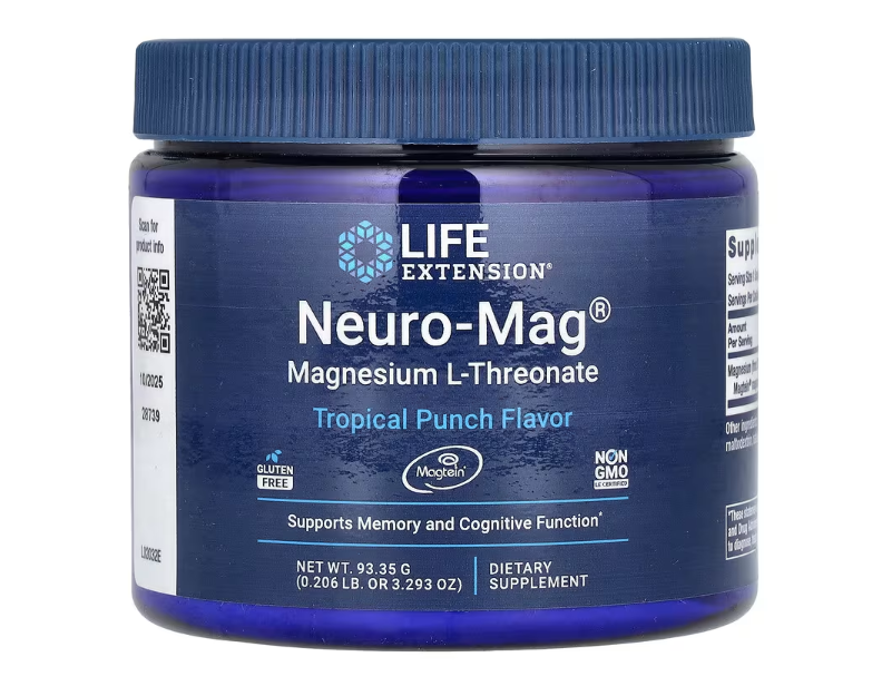 Нейро маг Neuro-Mag L-треонат магнію зі смаком тропічного пунша Life Extension 93,35 г