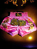 Шорты для тайского бокса профессиональные боксерские GDragon Sport для кикбоксинга  Розовые