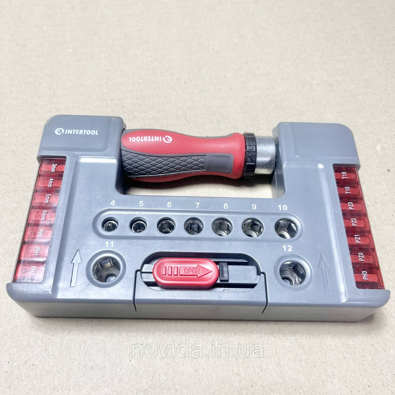 Викрутка реверсивна з комплектом насадок та головок 38 од, STORM INTERTOOL VT-3638