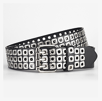 Ремінь NUOYA чоловічий із заклепками чорний 04440