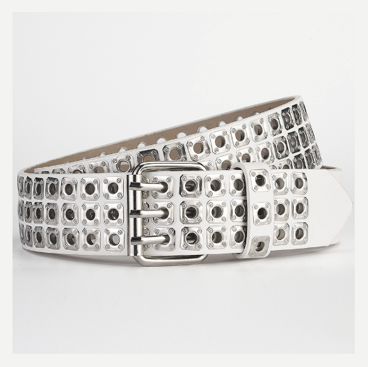 Ремінь NUOYA із заклепками білий 04444, фото 1