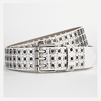 Ремінь NUOYA із заклепками білий 04444