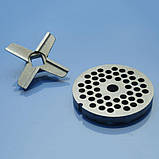 Ніж і решітка для м'ясорубки Moulinex HV8 ME610, ME625, ME645, ME66, ME665 5мм нержавійка котлетна, фото 6