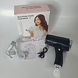 Фен для волосся бездротовий акумуляторний 500 Вт, з режимами холодного та гарячого повітря Чорний, WHD-01-Black, фото 5