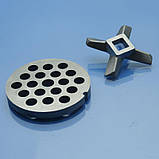 Ніж і решітка для м'ясорубки Kenwood MG510, MG450, MG470, MG480 PRO1600 8мм нержавійка котлетна, фото 3