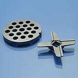 Ніж і решітка для м'ясорубки Kenwood MG510, MG450, MG470, MG480 PRO1600 8мм нержавійка котлетна, фото 5