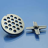 Ніж і решітка для м'ясорубки Kenwood MG510, MG450, MG470, MG480 PRO1600 8мм нержавійка котлетна, фото 7