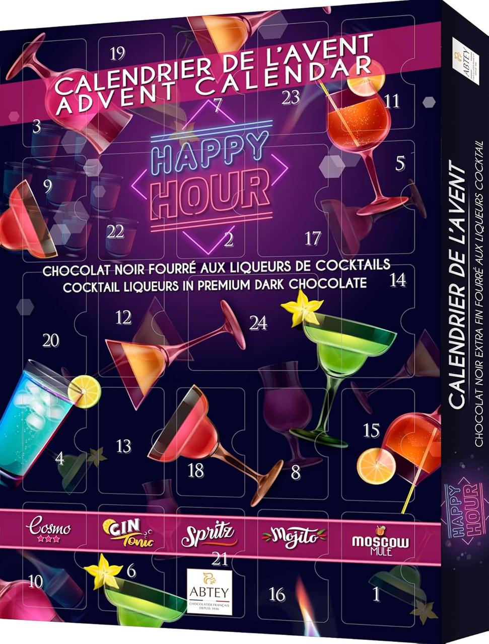 Адвент-календар із темним шоколадом і лікером Abtey Happy Hour 275 г