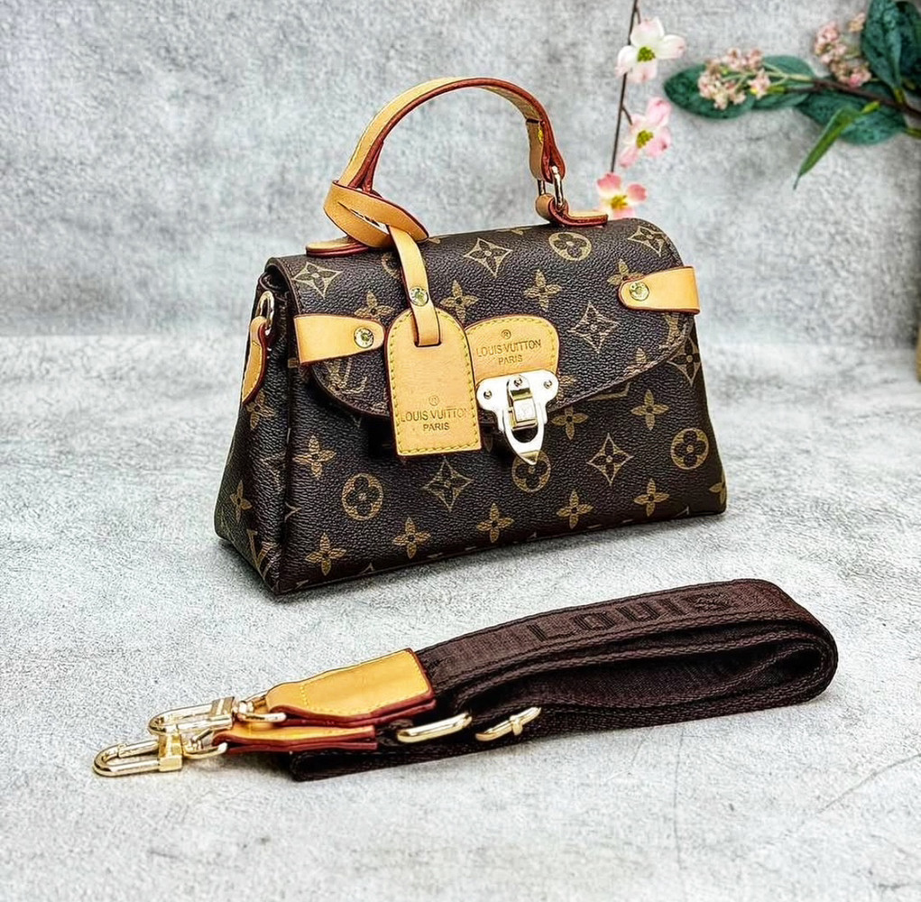 Сумка жіноча брендова Луи Витт0н преміум якості з екошкіри з логотипом – хіт цього сезону, фото 1