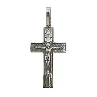 Срібний хрестик із чорнінням та розп'яттям 3485-ч