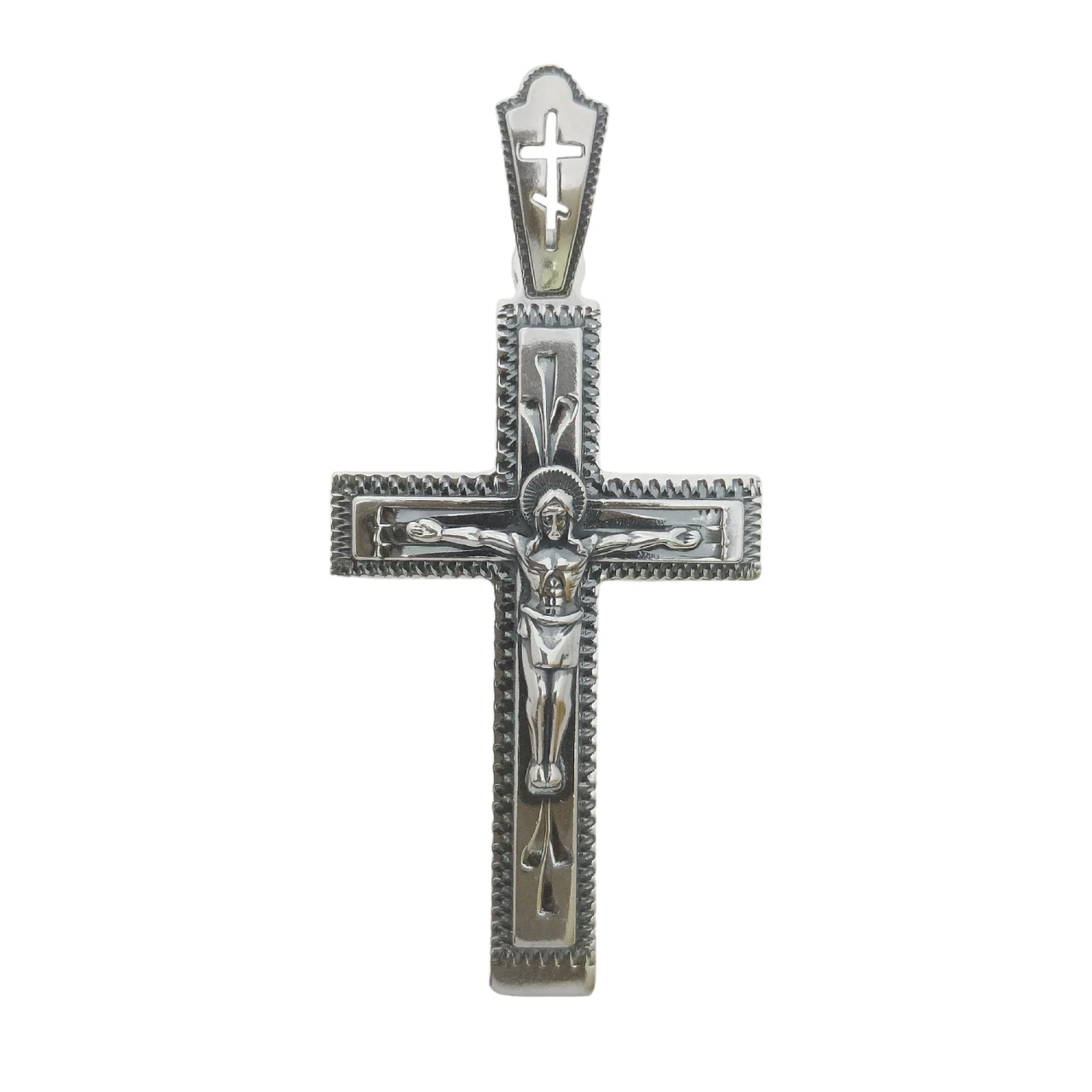 Великий срібний хрестик із чорнінням, 5 см 3760-ч
