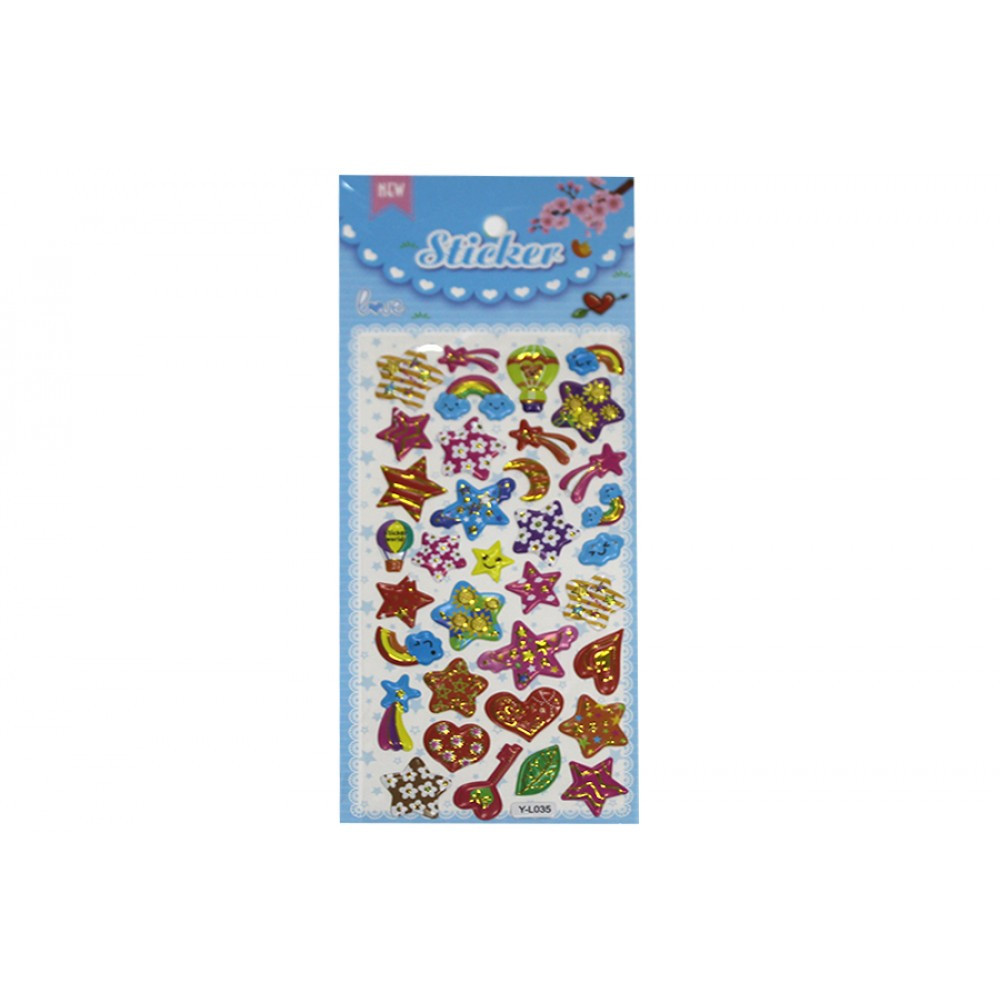 Наклейка Зірки (пластикова з фольгою 24*10см)