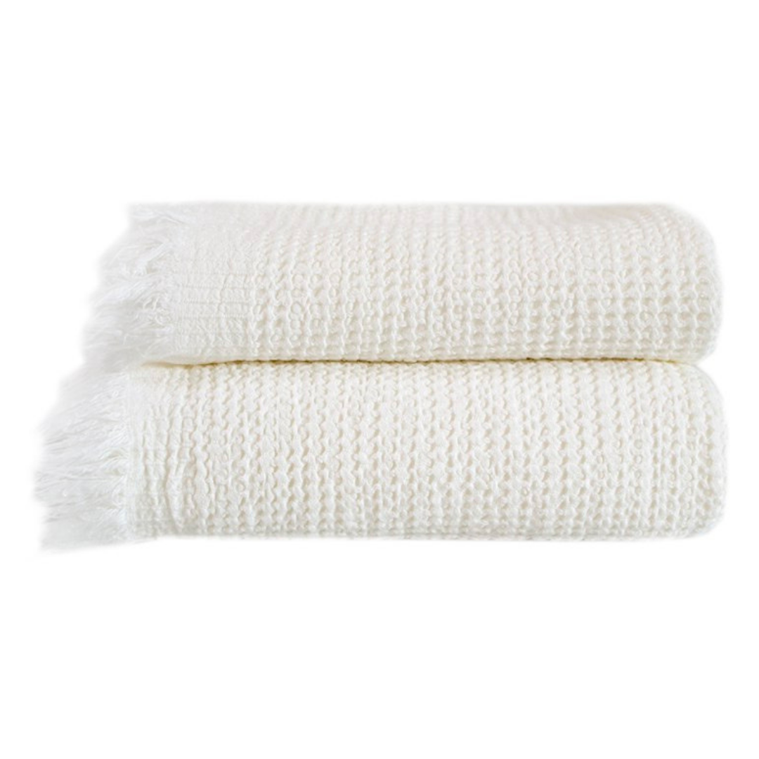 Набір рушників Premium Waffle white молочний 50*100+90*170 см