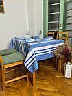 Скатертина лляна "Український орнамент" синя (Під замовлення, або стандартний розмір), фото 2