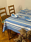Скатертина лляна "Український орнамент" синя (Під замовлення, або стандартний розмір), фото 3