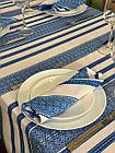 Скатертина лляна "Український орнамент" синя (Під замовлення, або стандартний розмір), фото 5