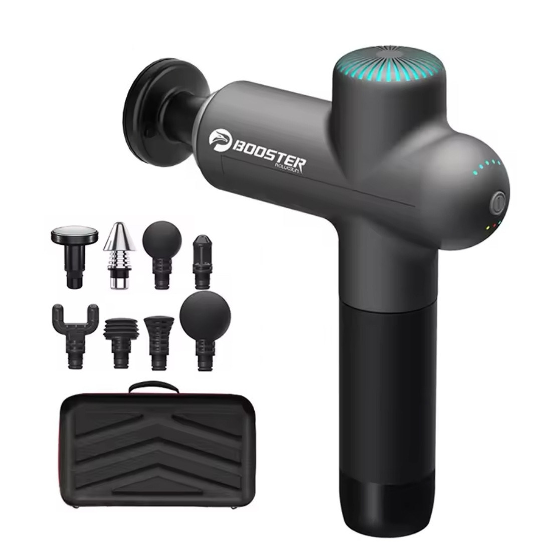 Перкусійний масажний пістолет Booster Lightsaber 4000mah (8 насадок) з кейсом