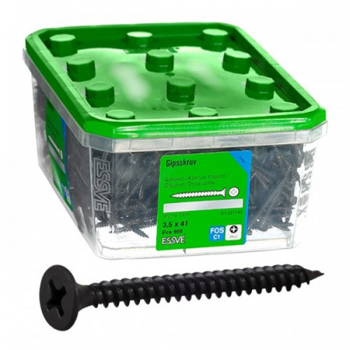 Саморізи ESSVE для гіпсокартону по металу 3,5*41, фосфат. PH2 (900 шт/уп)