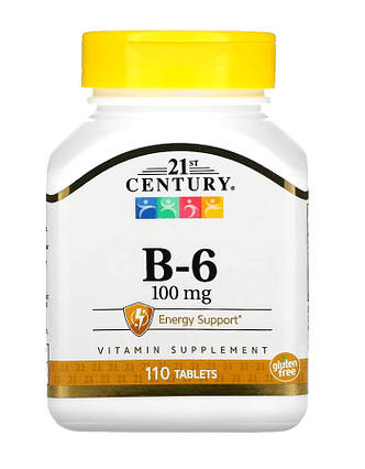 Вітамін В6 21st Century Vitamin B-6 100 мг 110 таб США, фото 1