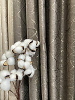 Штори коричневі абстракція мішковина велюр