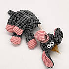 М'яка іграшка для собак з пищалкою Ослик, 29см, Сірий / Піщалка для собак / Іграшка для цуценят, фото 10