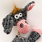 М'яка іграшка для собак з пищалкою Ослик, 29см, Сірий / Піщалка для собак / Іграшка для цуценят, фото 5