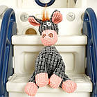 М'яка іграшка для собак з пищалкою Ослик, 29см, Сірий / Піщалка для собак / Іграшка для цуценят, фото 7