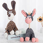 М'яка іграшка для собак з пищалкою Ослик, 29см, Сірий / Піщалка для собак / Іграшка для цуценят, фото 2